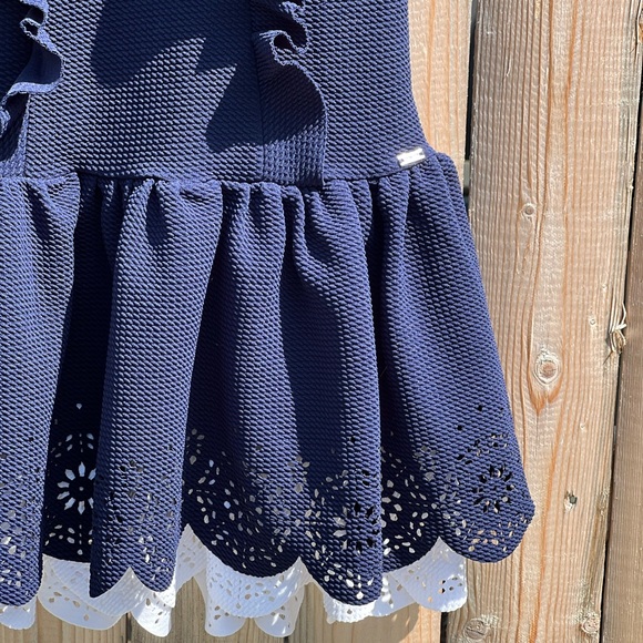 Mayoral Piquet Knit Ruffle Dress - Picture 3 of 8